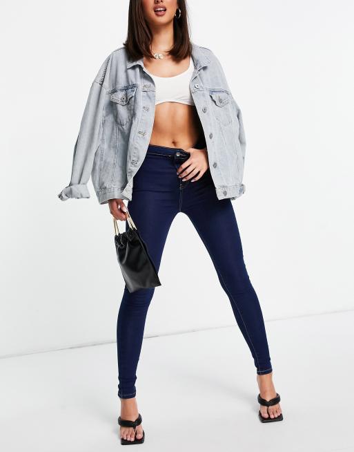 NaaNaa high waisted skinny jeans in dark blue, 4 of 4