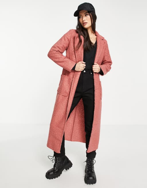 NaaNaa - Jas met riem en lange pasvorm in roze