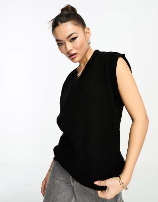NaaNaa knitted vest in black - ASOS Price Checker