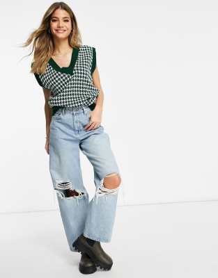 dogtooth knitted vest