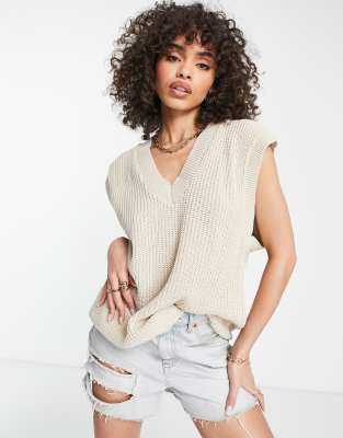 NaaNaa NaaNaa knitted vest in stone-Neutral