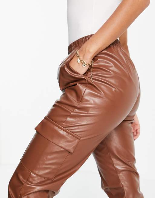 Pu hot sale cargo trousers