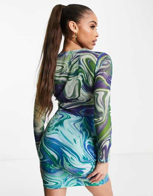blue and green swirl dress ZAPAKA Women Sparkly Sequins Light Blue Prom Dress with Slit Mermaid Spaghetti Straps Party Dress, Dark Green / US18W