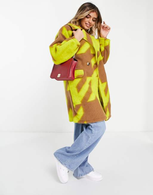NaaNaa - Manteau motif pied-de-poule - Jaune