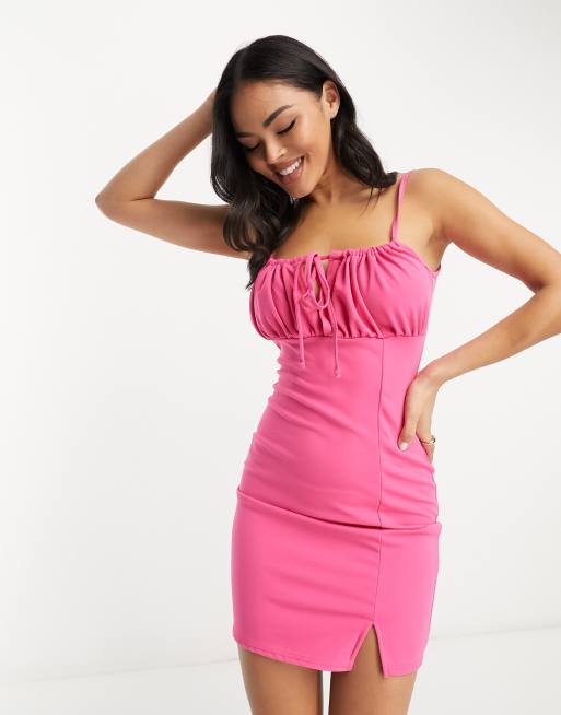 NaaNaa – Minikleid in Rosa mit Schnürverschluss