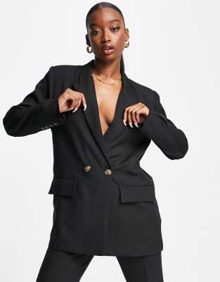 NaaNaa oversized dad blazer in black