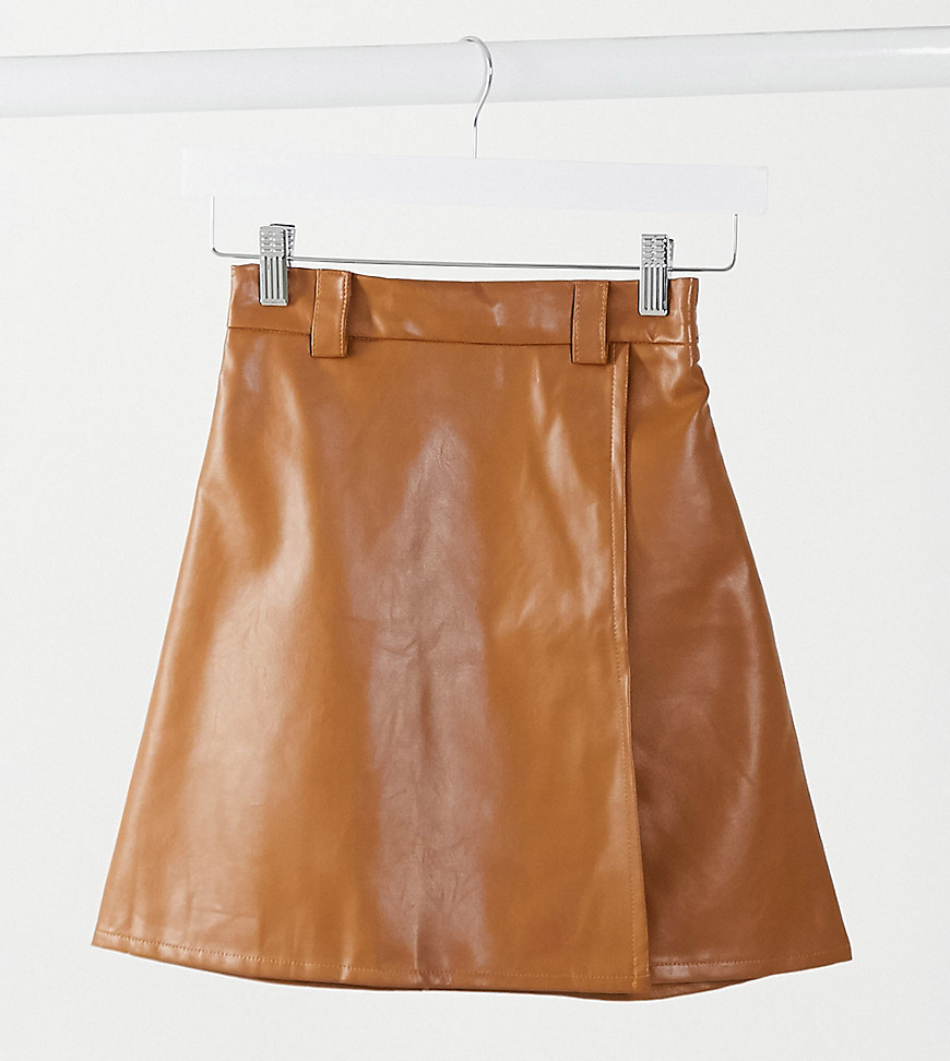 NaaNaa Petit – Brun kjol i läderimitation med hög midja