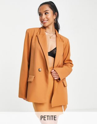 NaaNaa Petite dad blazer in camel