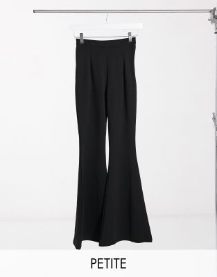 petite white flared trousers