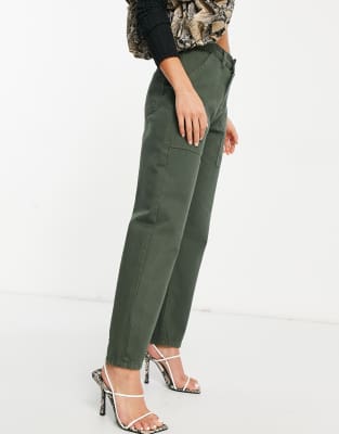 high waisted khaki mom jeans