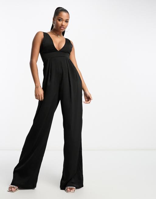 Petite store satin jumpsuit