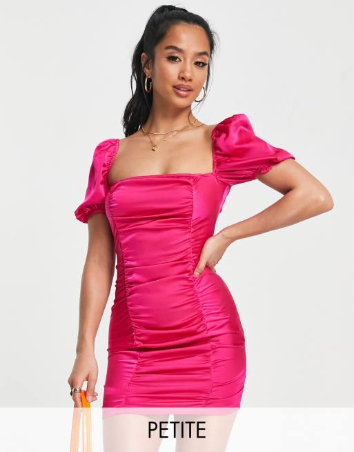 Fuschia satin hot sale dress