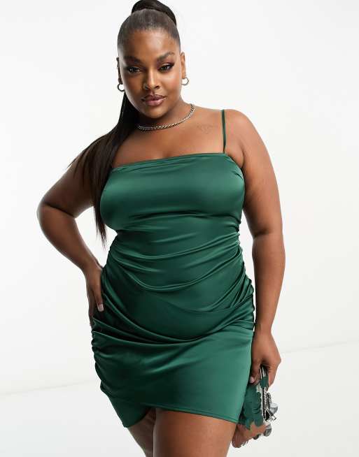 Plus size 2025 satin mini dress