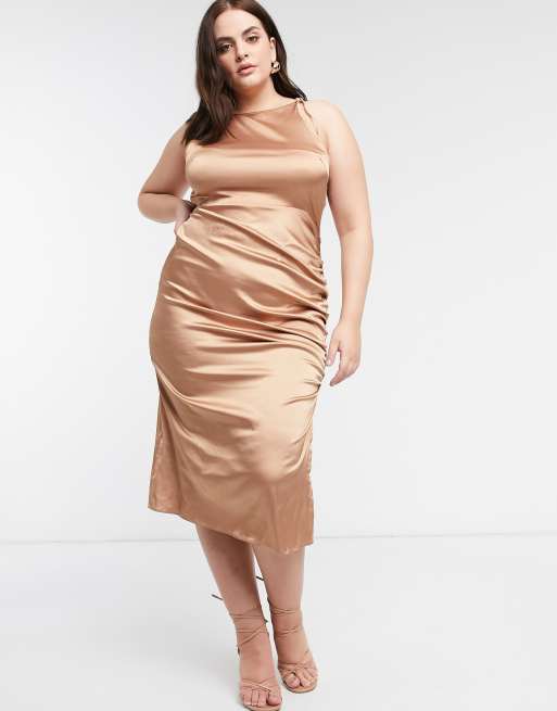 Tan store satin dress