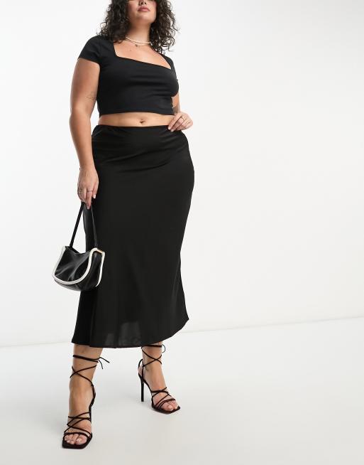 Black midi skirt 2025 for plus size