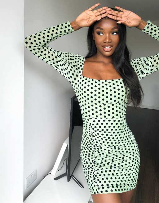 Sage green best sale polka dot dress