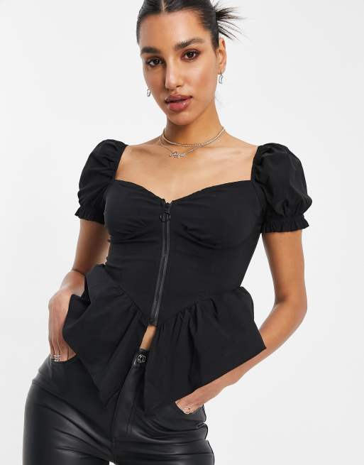 zip peplum top