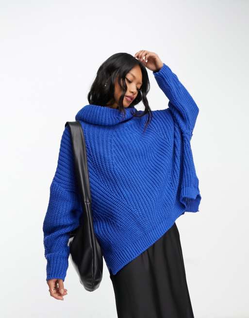 NaaNaa - Pull col roulé en maille épaisse - Bleu de cobalt