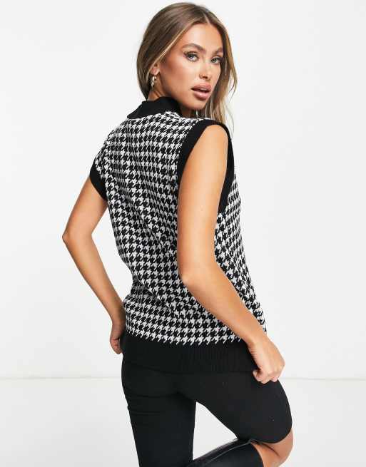 Pull sans manche best sale motif pied de poule