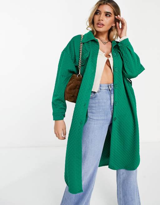 NaaNaa quilted wrap jacket in green