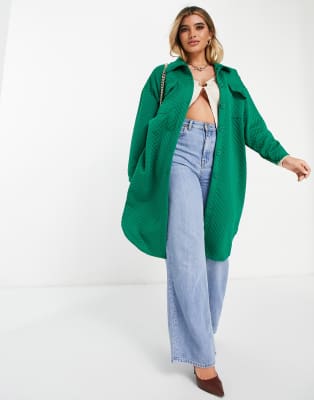 emerald green wrap coat