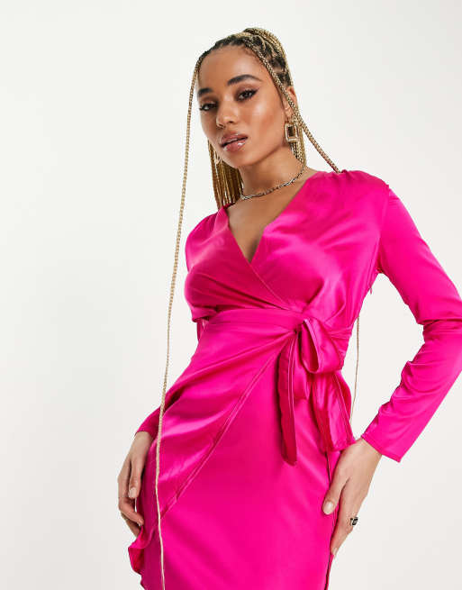 Pink satin blazer sales dress