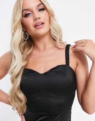 satin bodycon midi dress