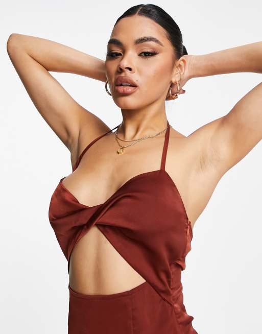 satin cut out bodycon dress Black Satin Bodycon Dress - Satin Bodycon Dress - Mini Dress