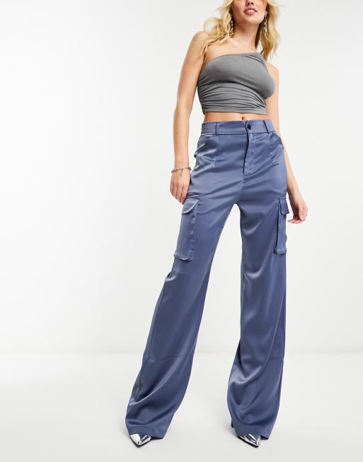 NaaNaa Tall high rise wide leg pants in purple