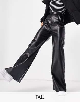 leather pants wide leg