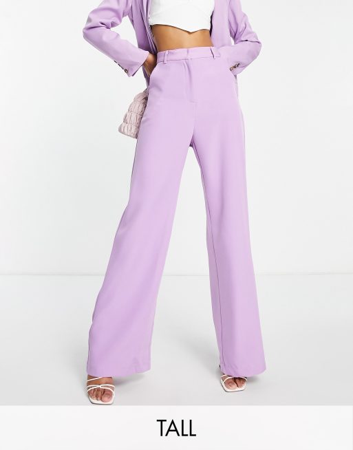 NaaNaa Tall high rise wide leg pants in purple