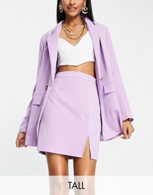 NaaNaa Tall high waisted side split mini skirt in purple