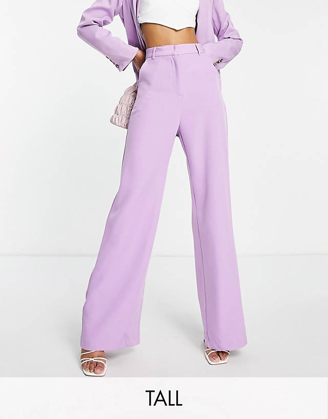 NaaNaa Tall - high waisted wide leg trouser in purple