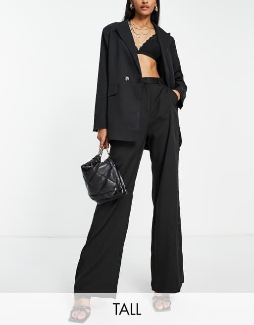 NaaNaa Tall – Hose in Schwarz mit hohem Bund und geradem Bein