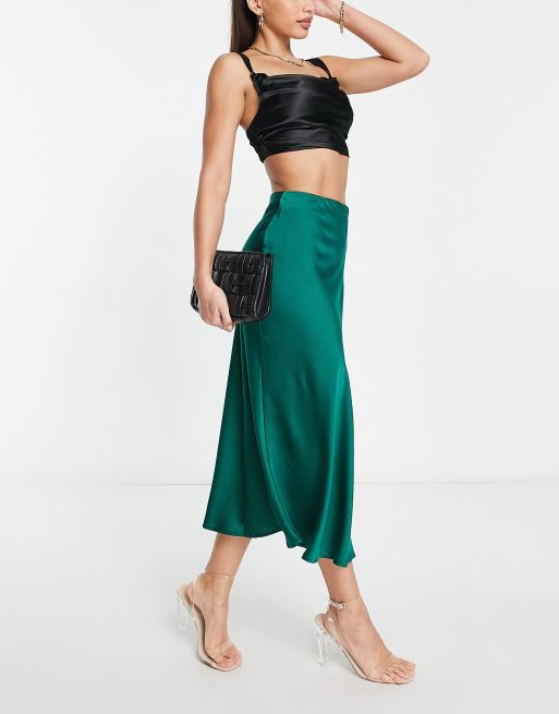 Emerald Green Satin Skirt | brebdude.com