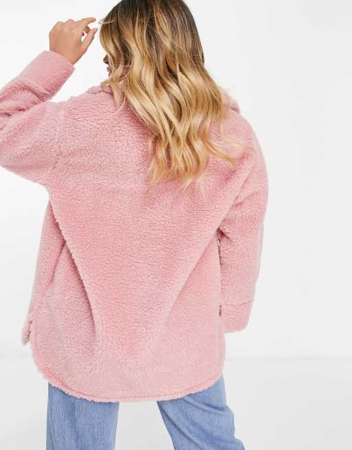 Light pink clearance teddy bear jacket