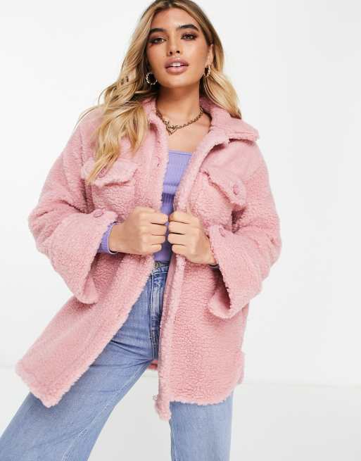 Baby pink teddy store jacket