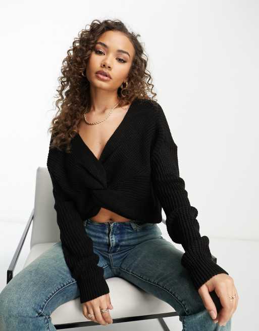 NaaNaa twist front jumper in black | ASOS