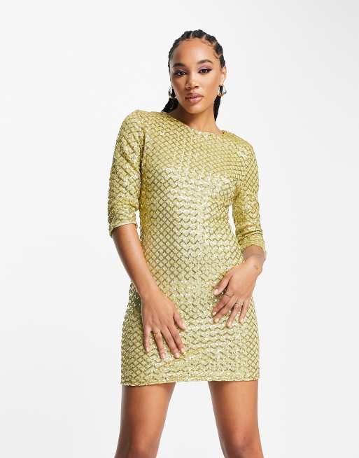 Vestito oro paillettes top