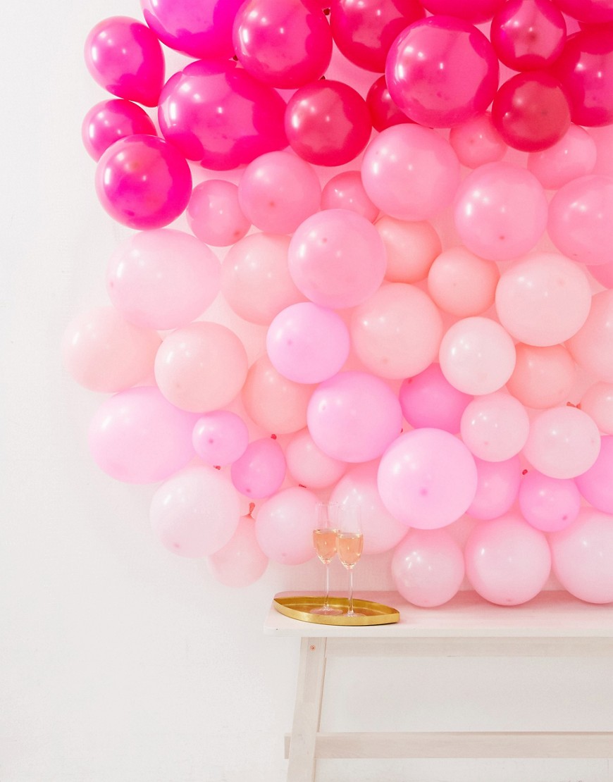 фото Набор для создания розовой стены из шаров на день рождения с эффектом перехода цвета ginger ray-мульти