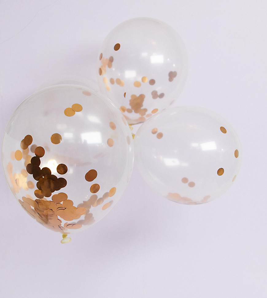 фото Набор из 10 воздушных шаров с конфетти цвета розового золота ginger ray-мульти