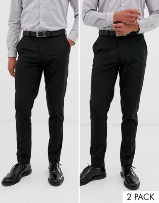 фото Набор из 2 брюк скинни asos design - скидка-черный