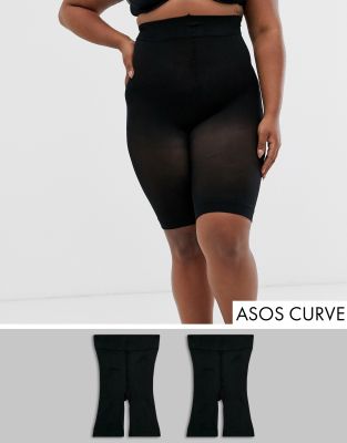 фото Набор из 2 черных шортов asos design curve-черный asos curve