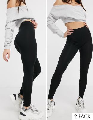 Набор из 2 пар черных леггинсов ASOS DESIGN – СКИДКА-Черный цвет