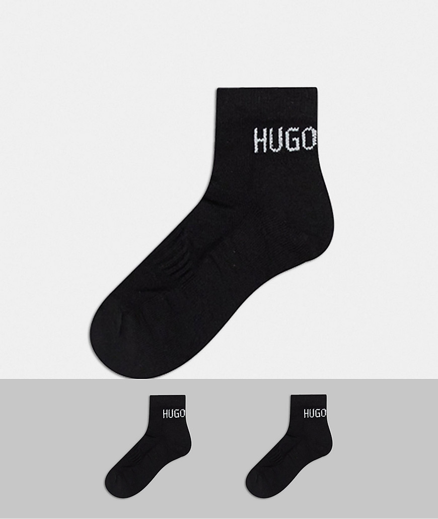 фото Набор из 2 пар черных носков до щиколотки с логотипом boss-черный boss bodywear