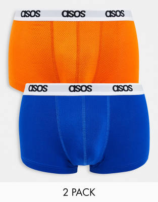 Одежда в стиле casual Набор из 2 пар коротких сетчатых боксеров-брифов ASOS DESIGN-Разноцветный
