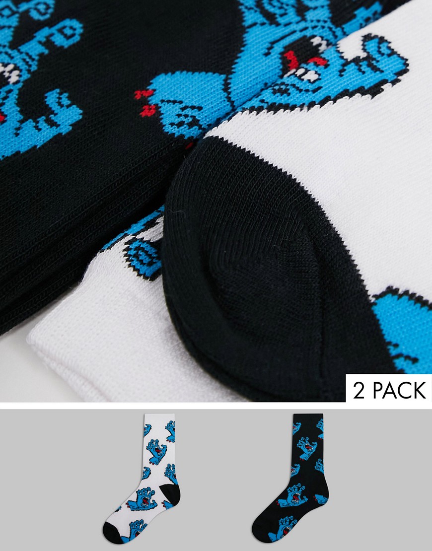 Набор из 2 пар носков черного и белого цвета с принтом рук -Черный Santa Cruz 11607399