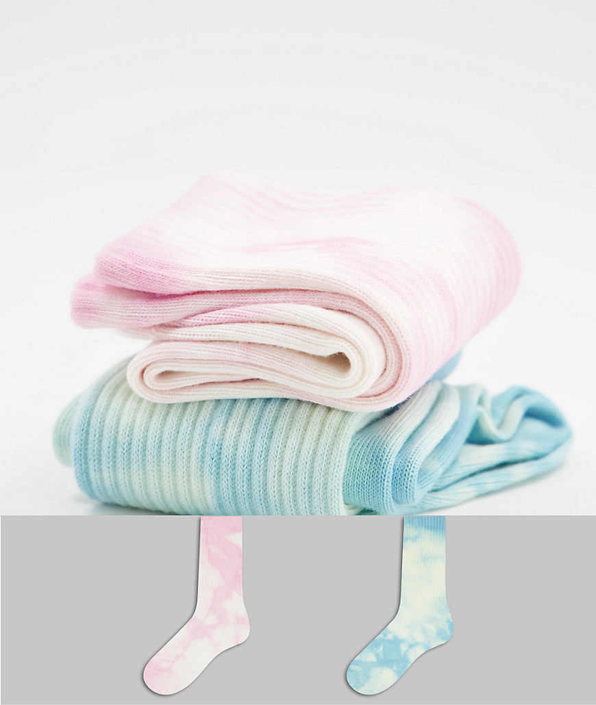 фото Набор из 2 пар носков с принтом тай-дай разных цветов weekday eleven-multi
