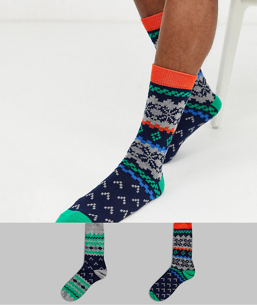фото Набор из 2 пар новогодних носков asos design - скидка-мульти