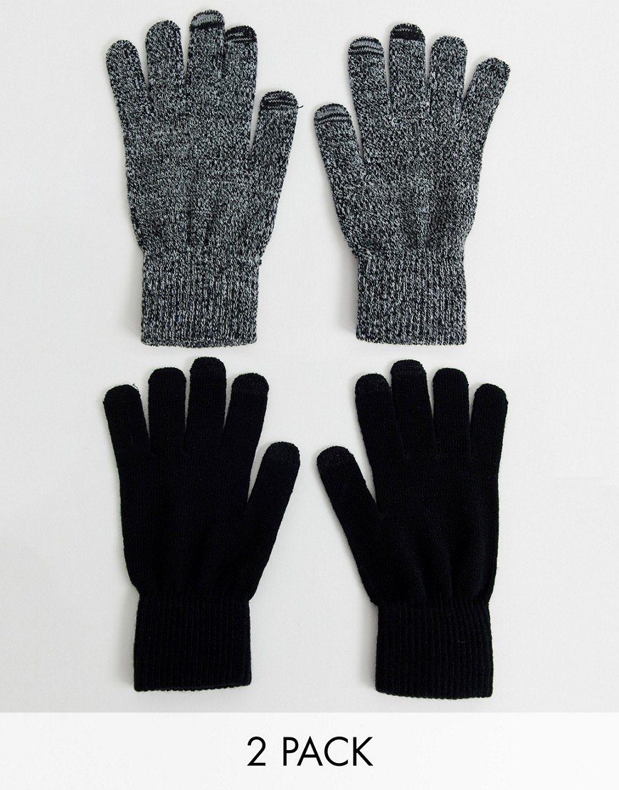 фото Набор из 2 пар перчаток с отделкой для управления сенсорными гаджетами new look-черный